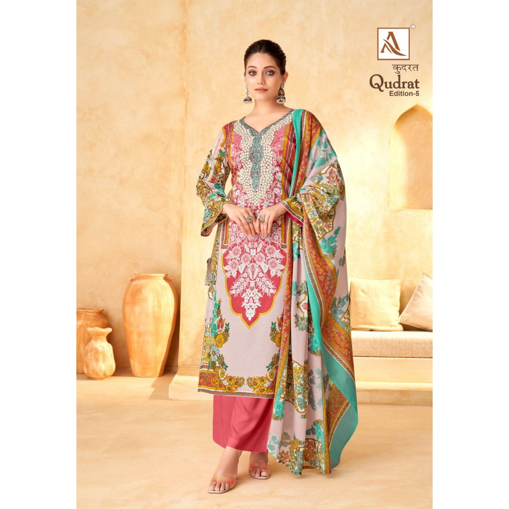 QUDRAT 5 ALOK SUITS (Cotton Dupatta)