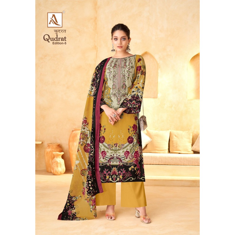 QUDRAT 5 ALOK SUITS (Cotton Dupatta)