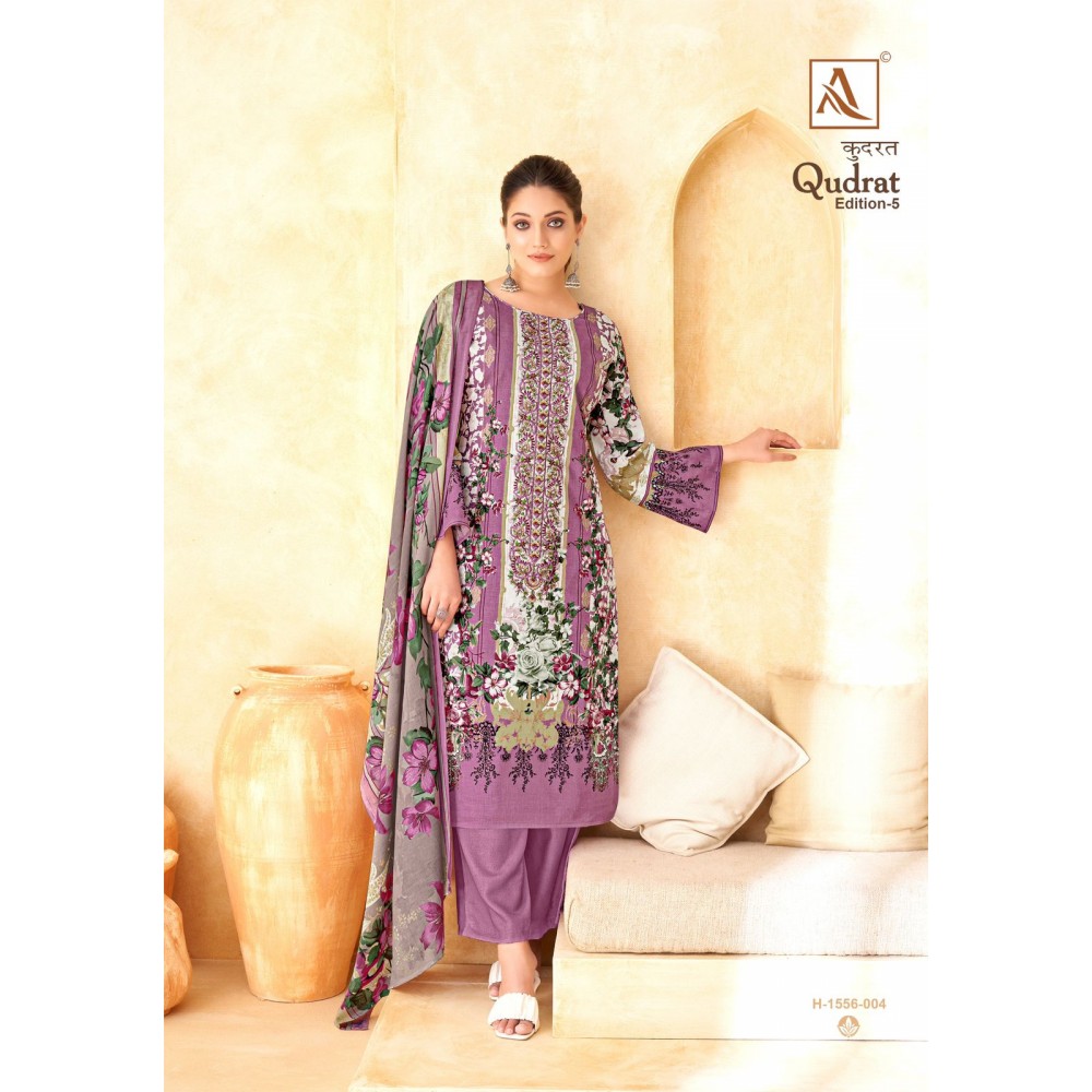 QUDRAT 5 ALOK SUITS (Cotton Dupatta)