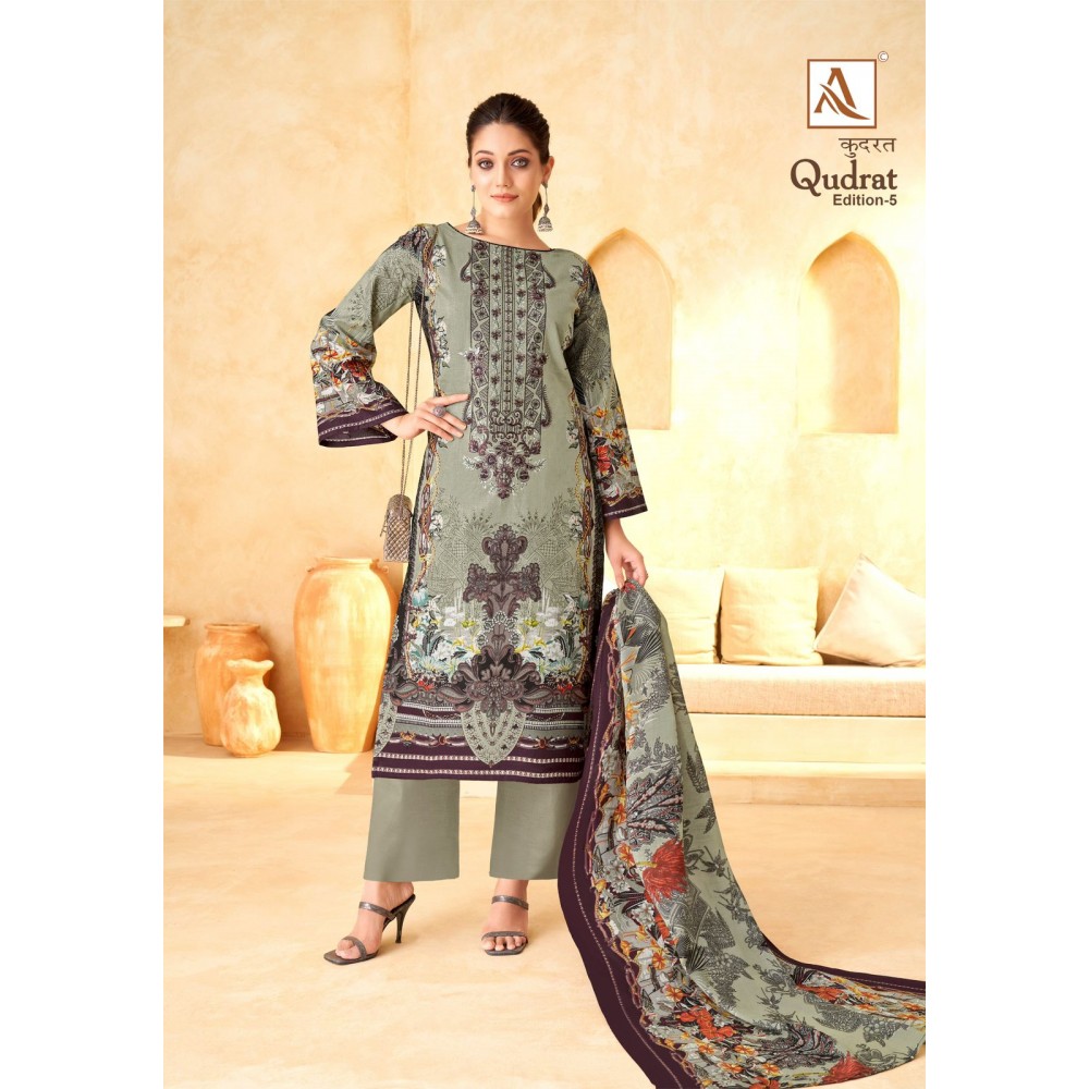 QUDRAT 5 ALOK SUITS (Cotton Dupatta)