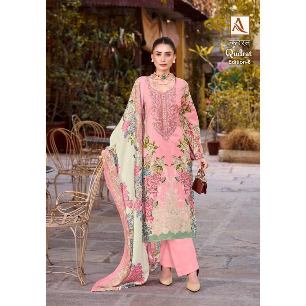 QUDRAT 6 ALOK SUITS (Cotton Dupatta)