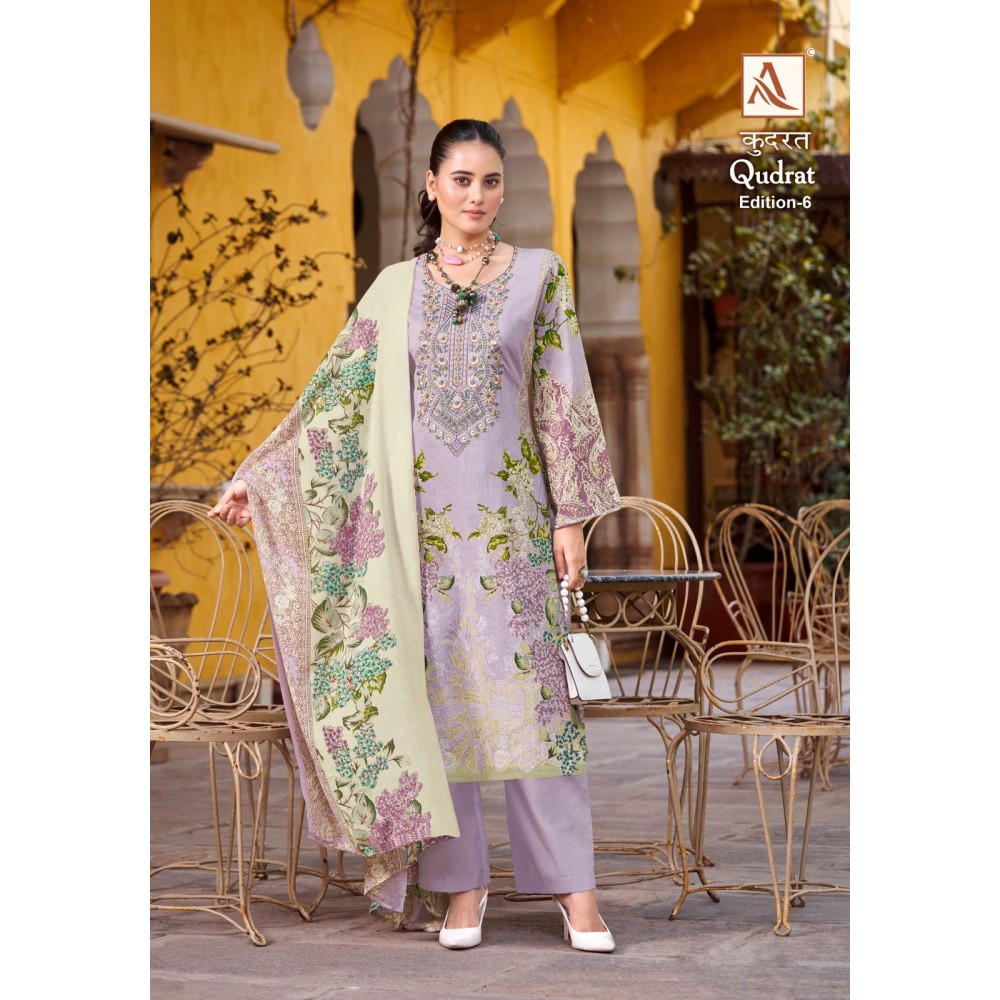 QUDRAT 6 ALOK SUITS (Cotton Dupatta)