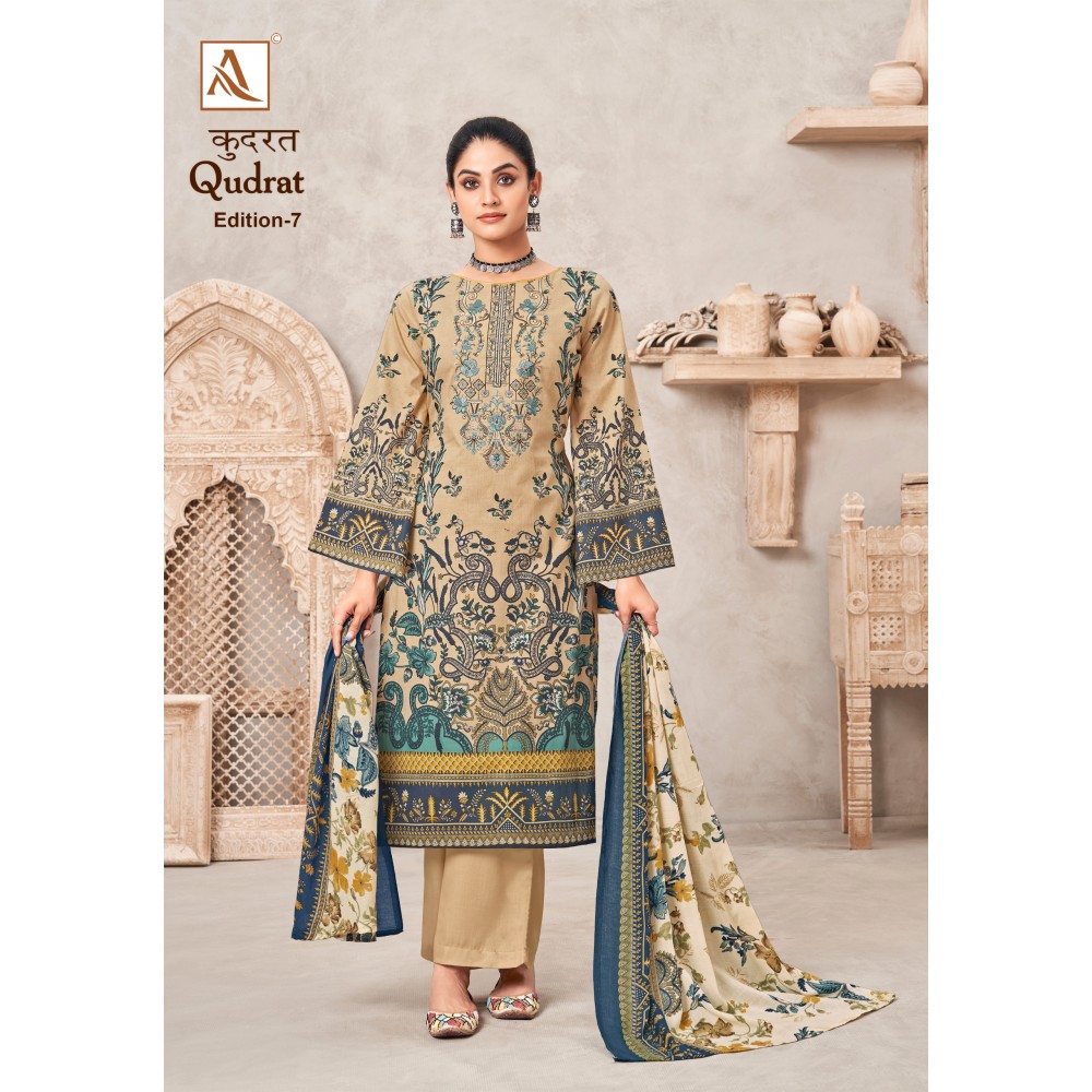 QUDRAT 7 ALOK SUITS (Cotton Dupatta)