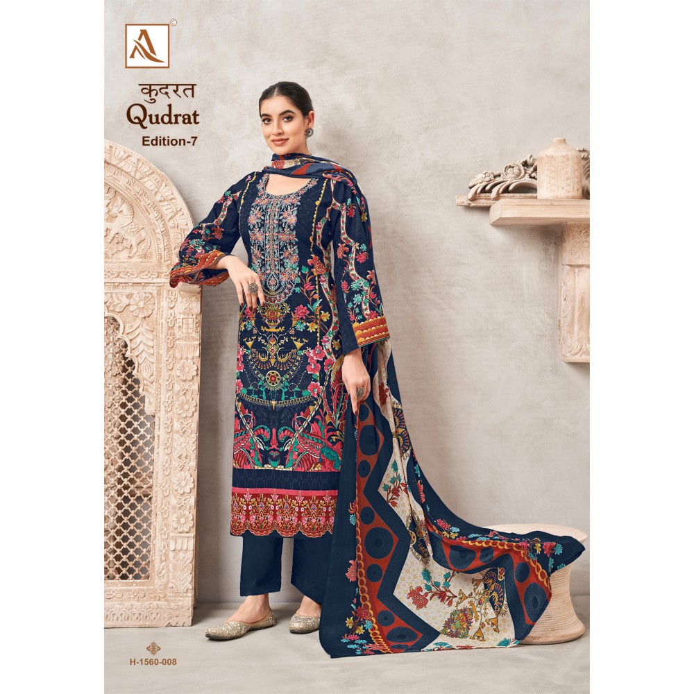 QUDRAT 7 ALOK SUITS (Cotton Dupatta)