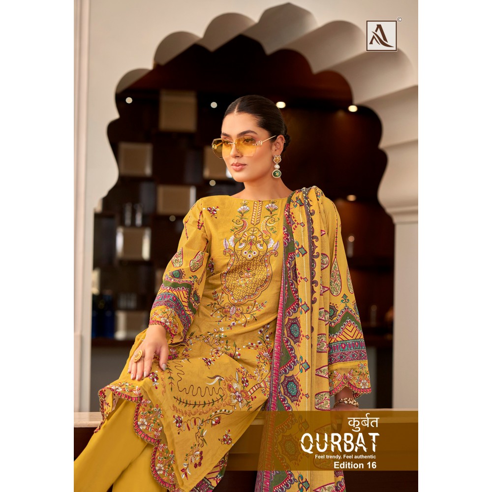 QURBAT EDITION 16 ALOK SUITS (Cotton Dupatta)