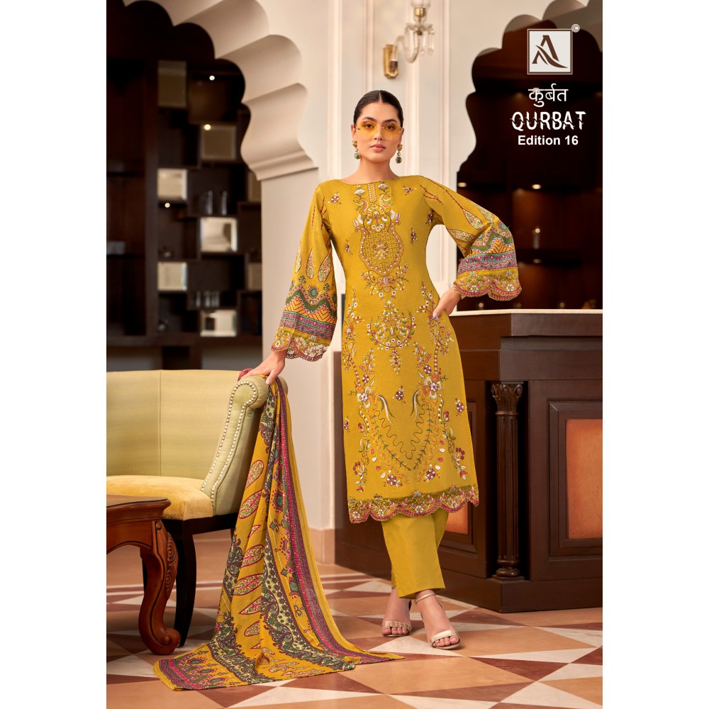 QURBAT EDITION 16 ALOK SUITS (Cotton Dupatta)