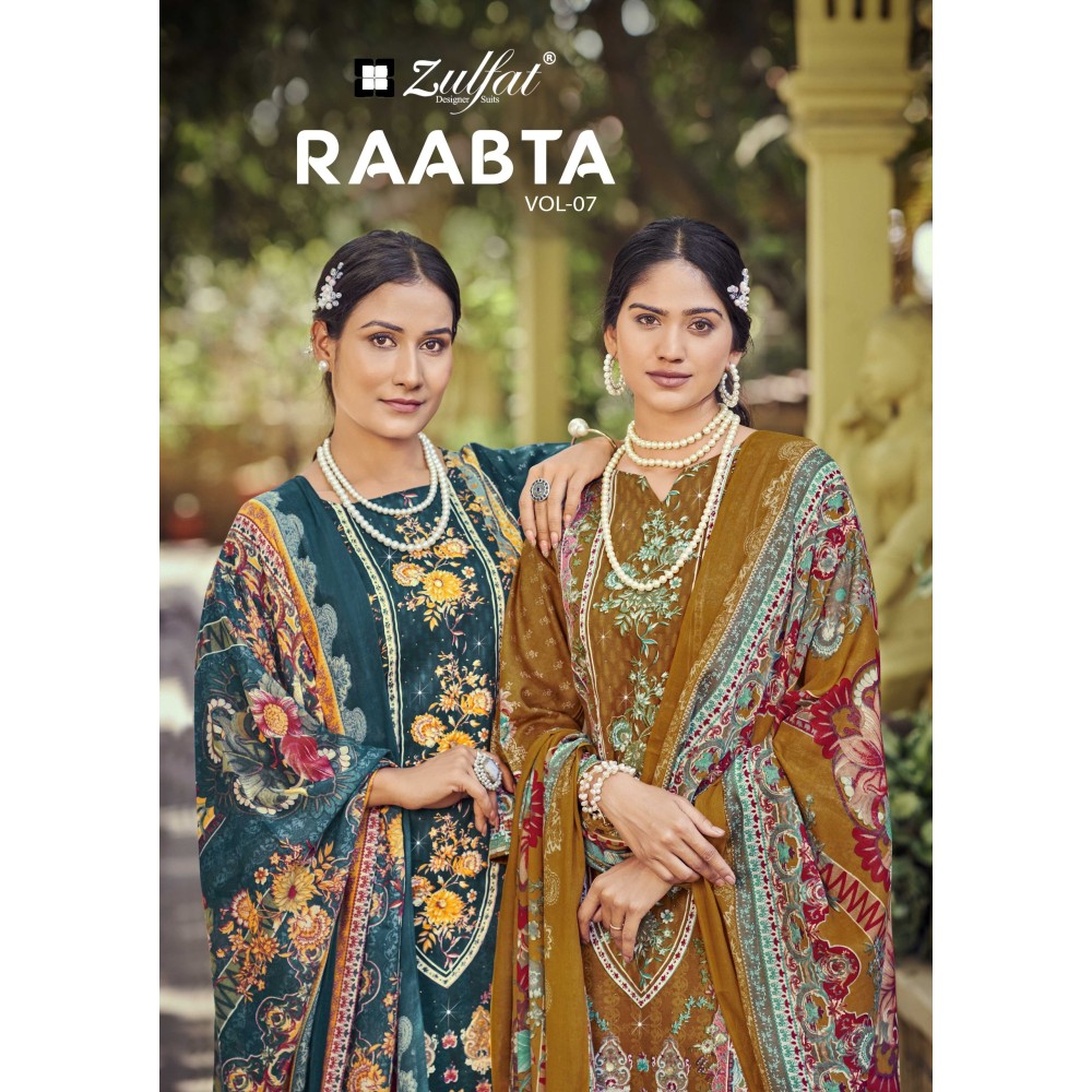 RAABTA VOL 7 ZULFAT  (Cotton Dupatta)