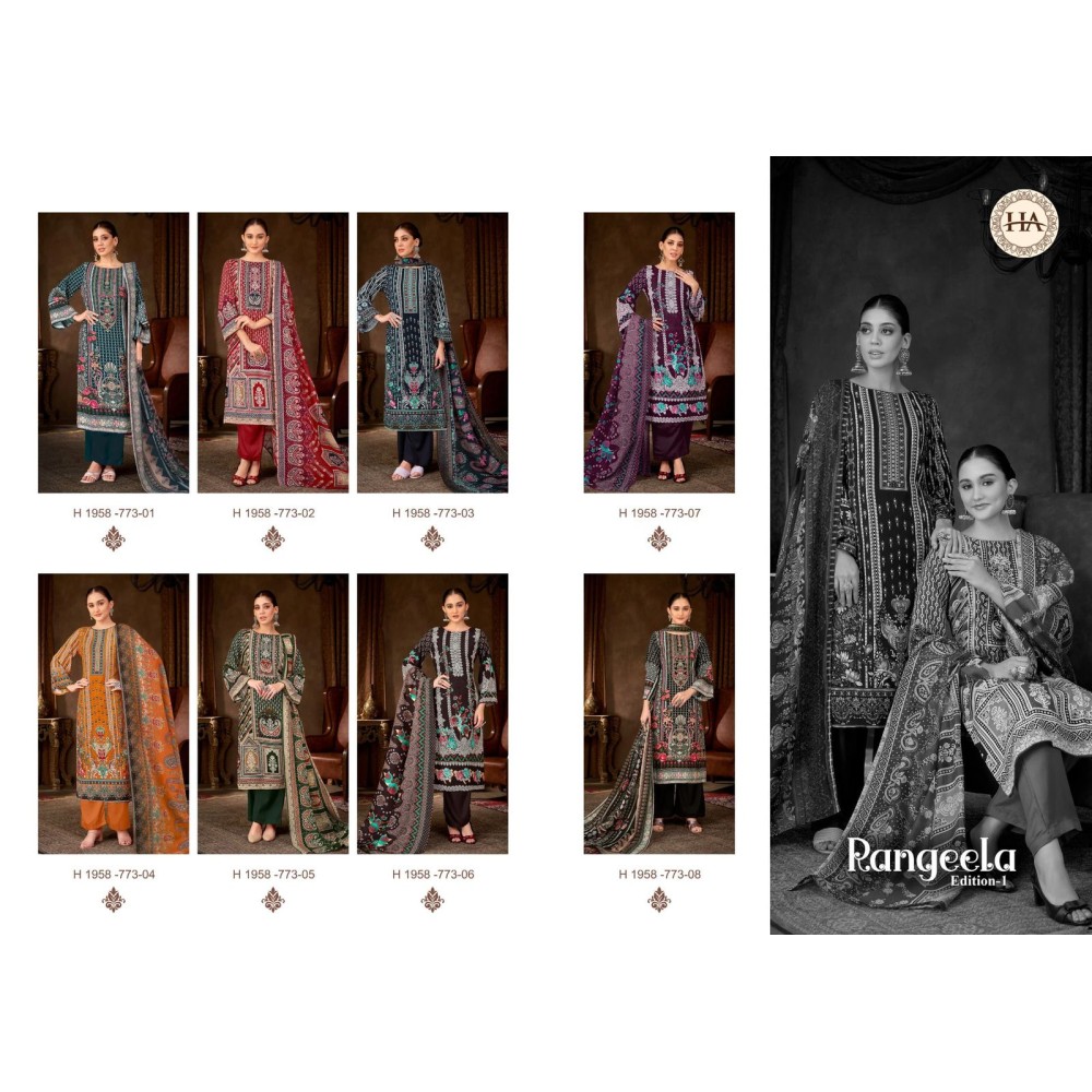 RANGEELA 1 ALOK SUITS   (Cotton Dupatta)