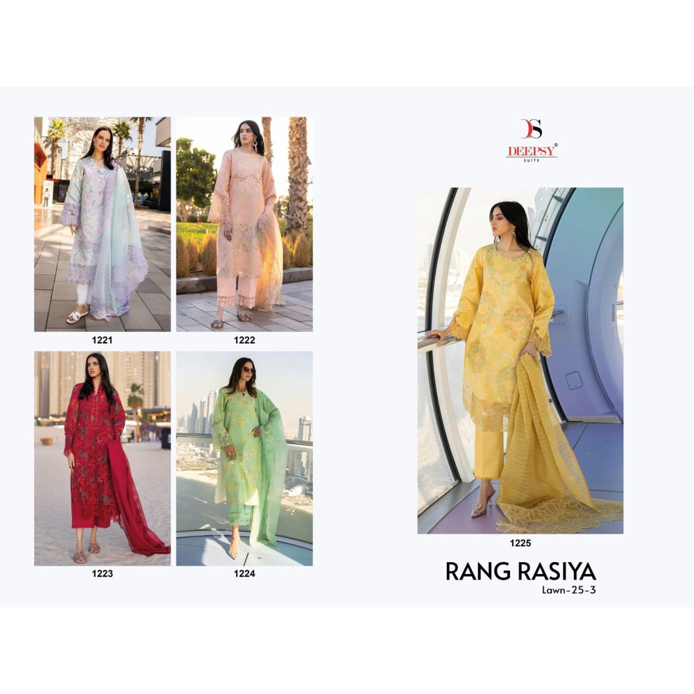 RANGRASIYA LAWN 25-3 BY DEEPSY (Cotton Dupatta)