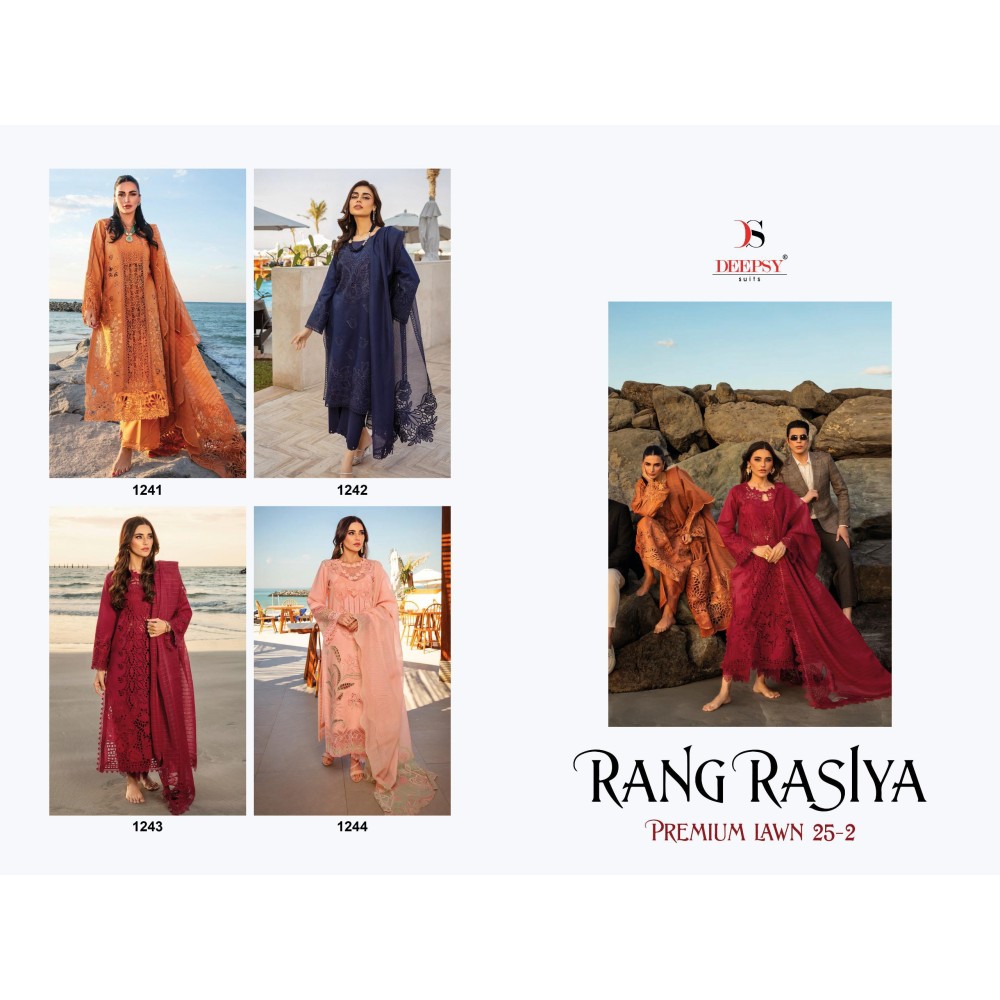 RANGRASIYA PREMIUM LAWN 25-2 BY DEEPSY (Cotton Dupatta)