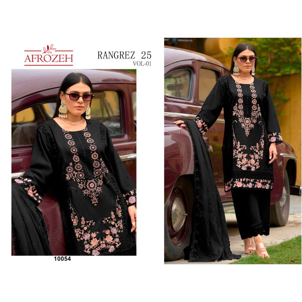 RANGREZ 25 VOL 1 LUXURY LAWN COLLECTION AFROZEH (Cotton Dupatta)