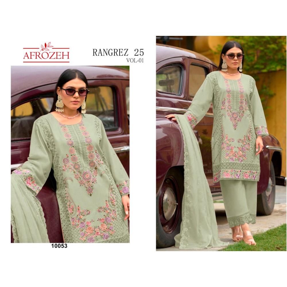 RANGREZ 25 VOL 1 LUXURY LAWN COLLECTION AFROZEH (Cotton Dupatta)