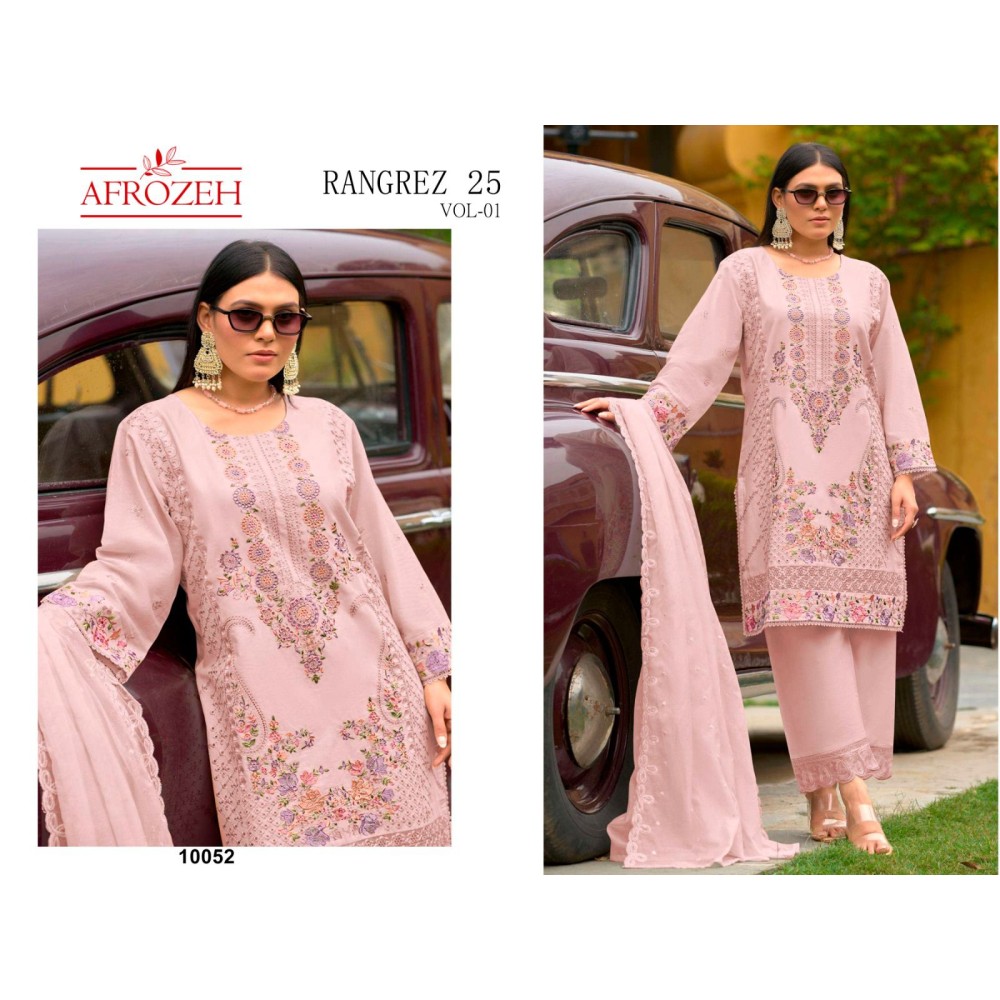 RANGREZ 25 VOL 1 LUXURY LAWN COLLECTION AFROZEH (Cotton Dupatta)