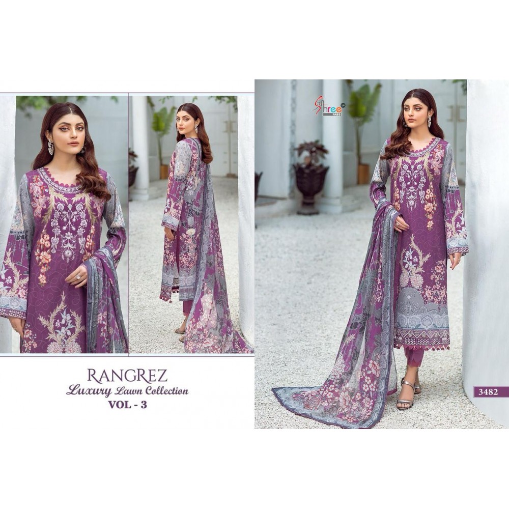 RANGREZ LUXURY LAWN COLLECTION VOL 3 SHREE (Chiffon Dupatta)