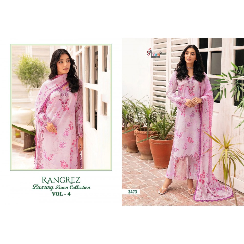 RANGREZ LUXURY LAWN COLLECTION VOL 4 SHREE (Cotton Dupatta)