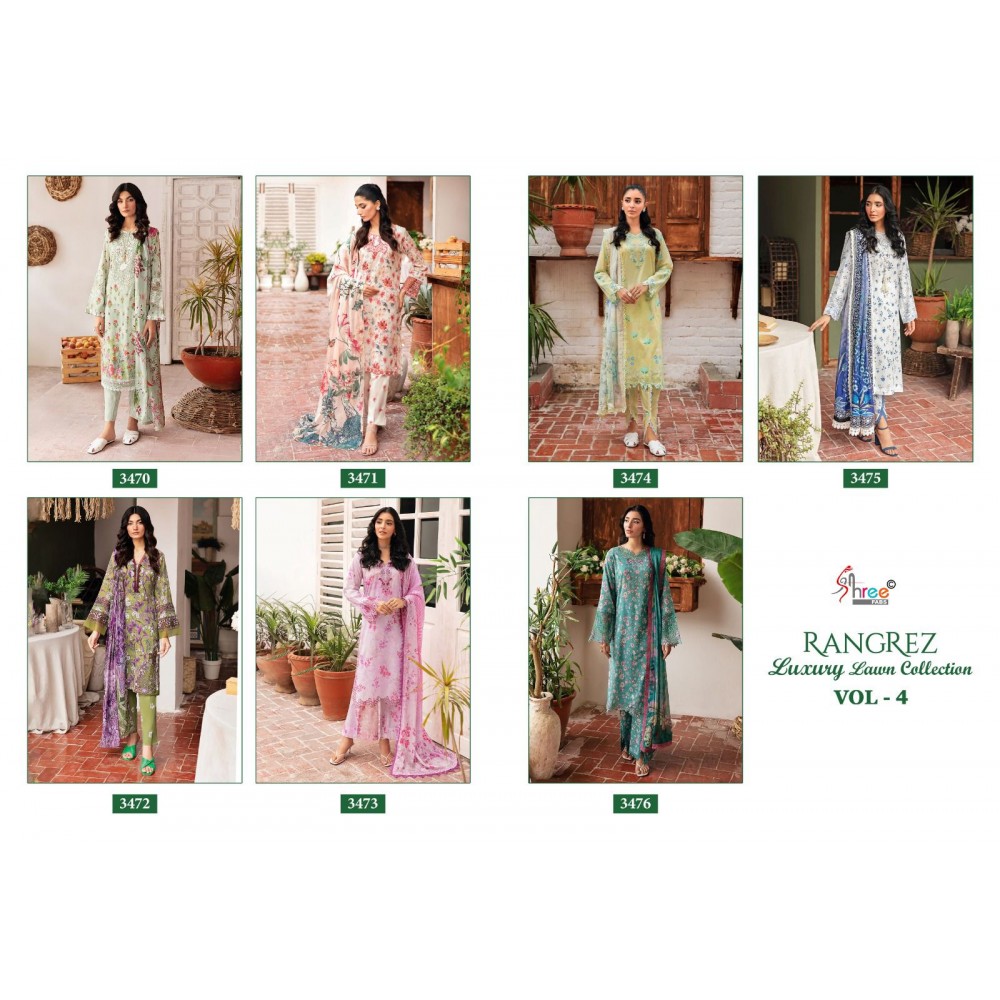 RANGREZ LUXURY LAWN COLLECTION VOL 4 SHREE (Cotton Dupatta)