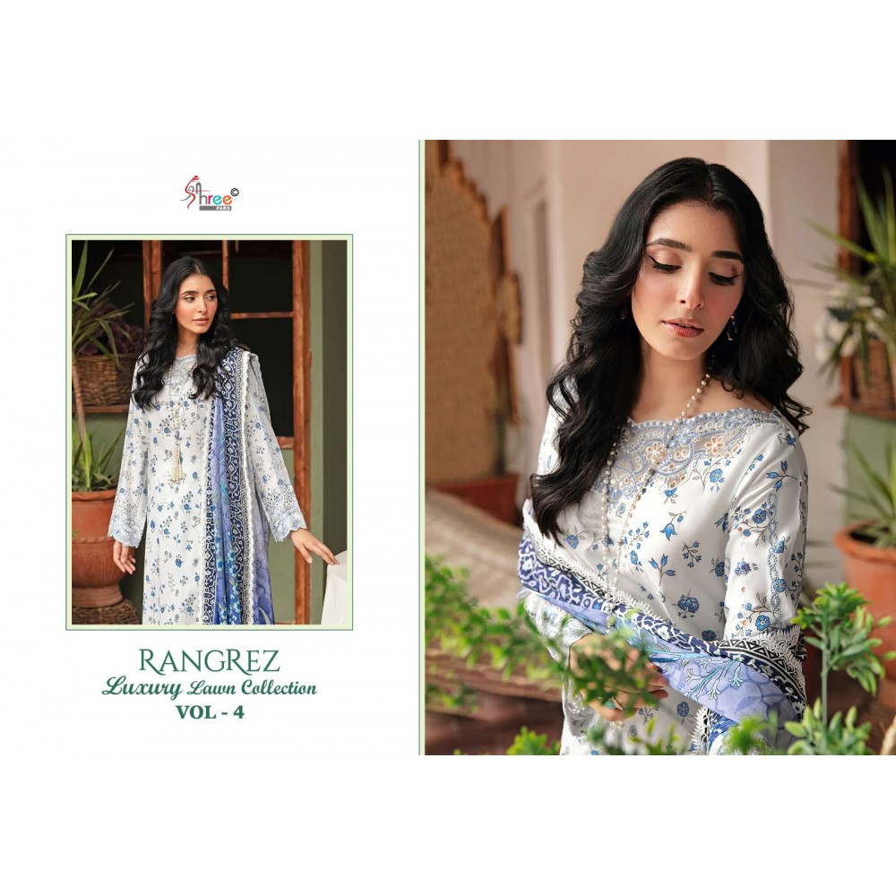 RANGREZ LUXURY LAWN COLLECTION VOL 4 SHREE (Chiffon Dupatta)