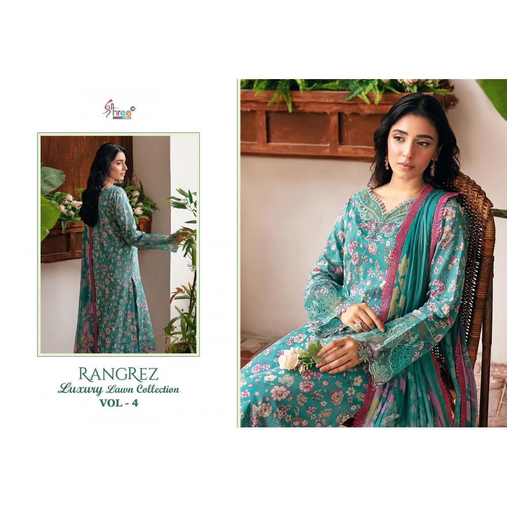 RANGREZ LUXURY LAWN COLLECTION VOL 4 SHREE (Cotton Dupatta)