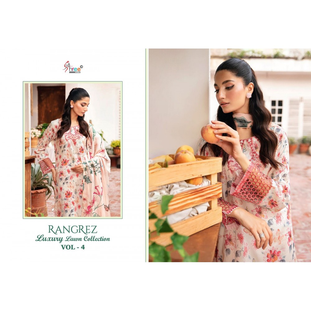 RANGREZ LUXURY LAWN COLLECTION VOL 4 SHREE (Cotton Dupatta)