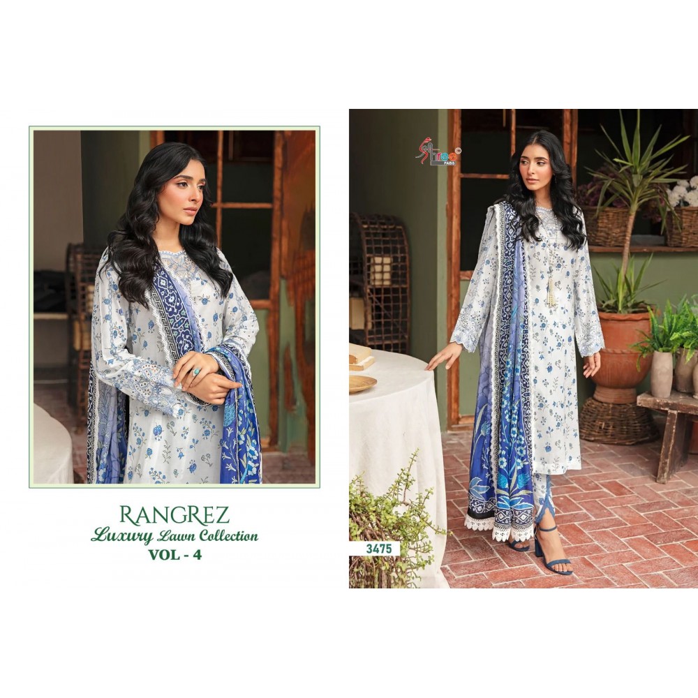 RANGREZ LUXURY LAWN COLLECTION VOL 4 SHREE (Cotton Dupatta)