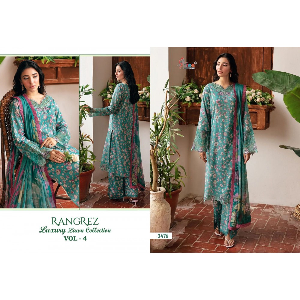 RANGREZ LUXURY LAWN COLLECTION VOL 4 SHREE (Cotton Dupatta)