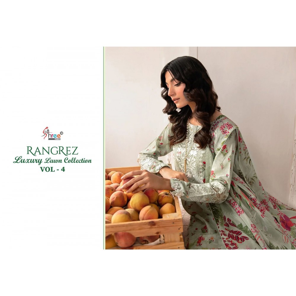 RANGREZ LUXURY LAWN COLLECTION VOL 4 SHREE (Cotton Dupatta)