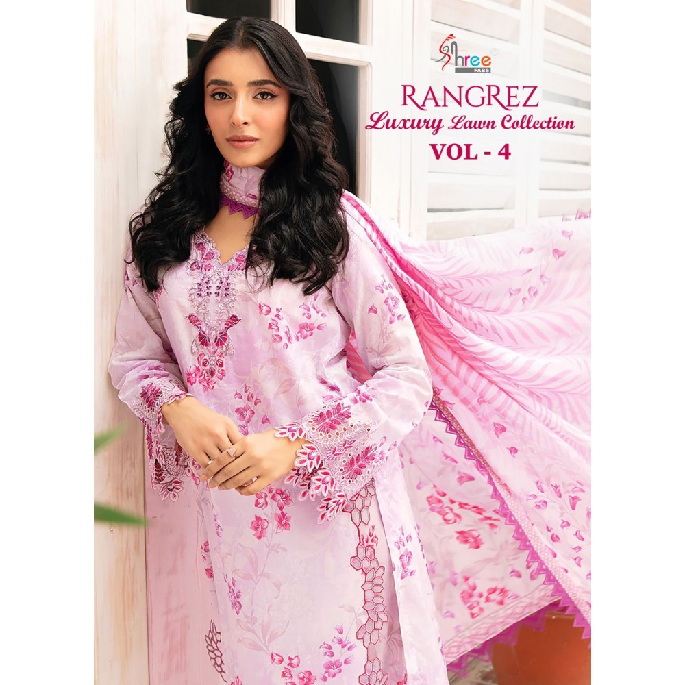 RANGREZ LUXURY LAWN COLLECTION VOL 4 SHREE (Cotton Dupatta)