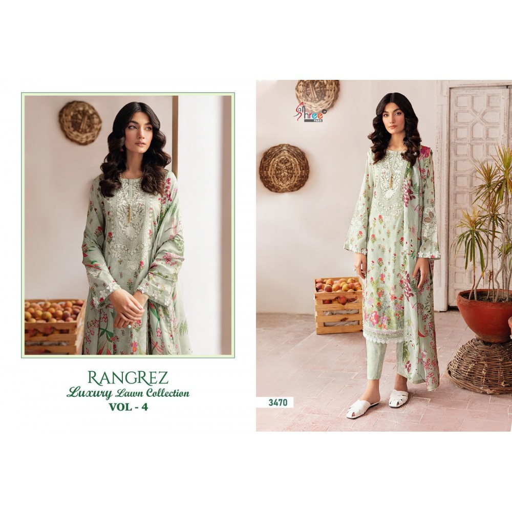 RANGREZ LUXURY LAWN COLLECTION VOL 4 SHREE (Cotton Dupatta)