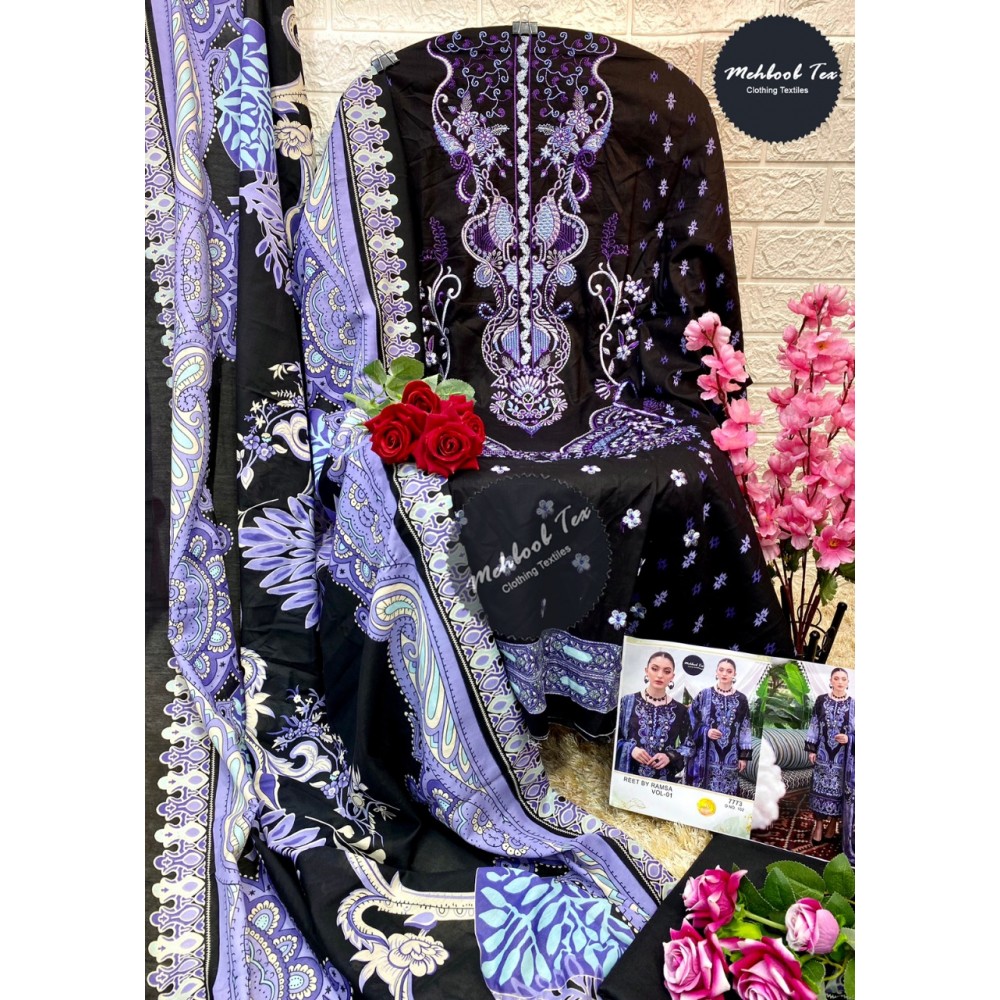 REET BY RAMSA LAWN COLLECTION VOL 1 MEHBOOB TEX (Chiffon Dupatta)