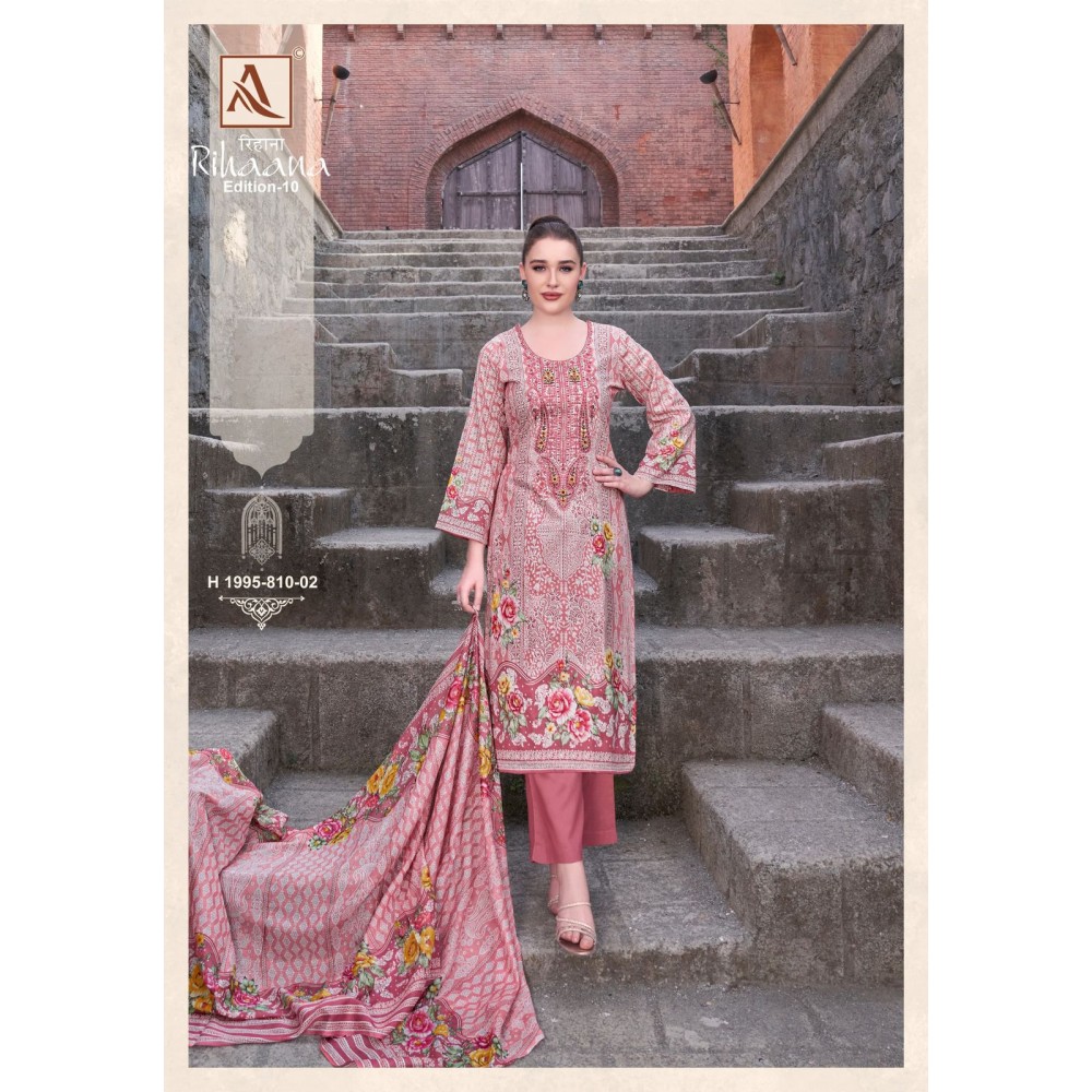 RIHAANA 10 ALOK SUITS  (Cotton dupatta)