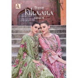 RIHAANA 10 ALOK SUITS  (Cotton dupatta)