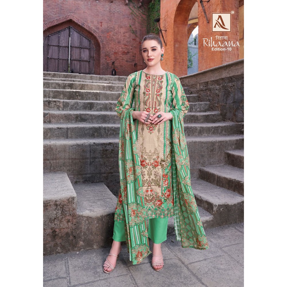 RIHAANA 10 ALOK SUITS  (Cotton dupatta)
