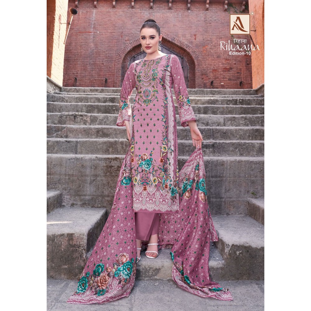 RIHAANA 10 ALOK SUITS  (Cotton dupatta)