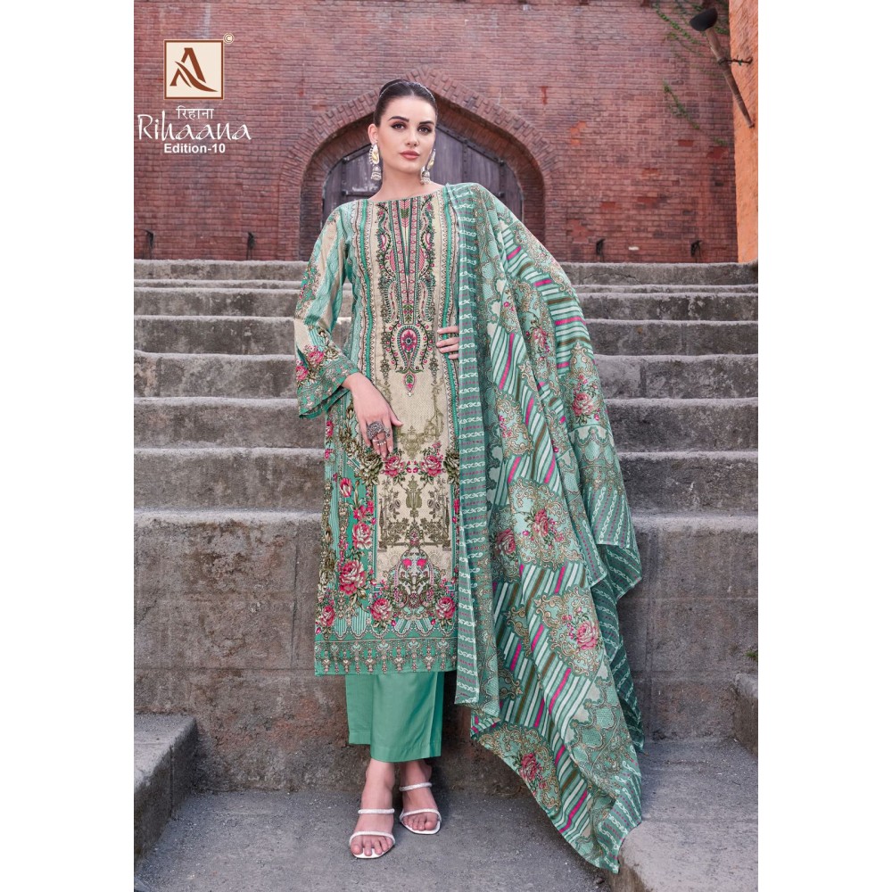 RIHAANA 10 ALOK SUITS  (Cotton dupatta)