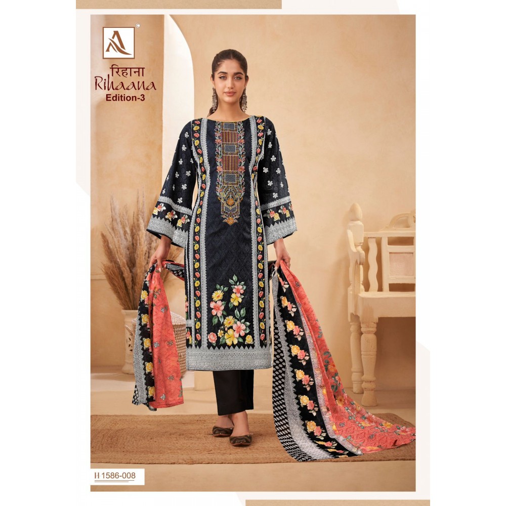 RIHAANA 3 R ALOK SUITS  (Cotton dupatta)