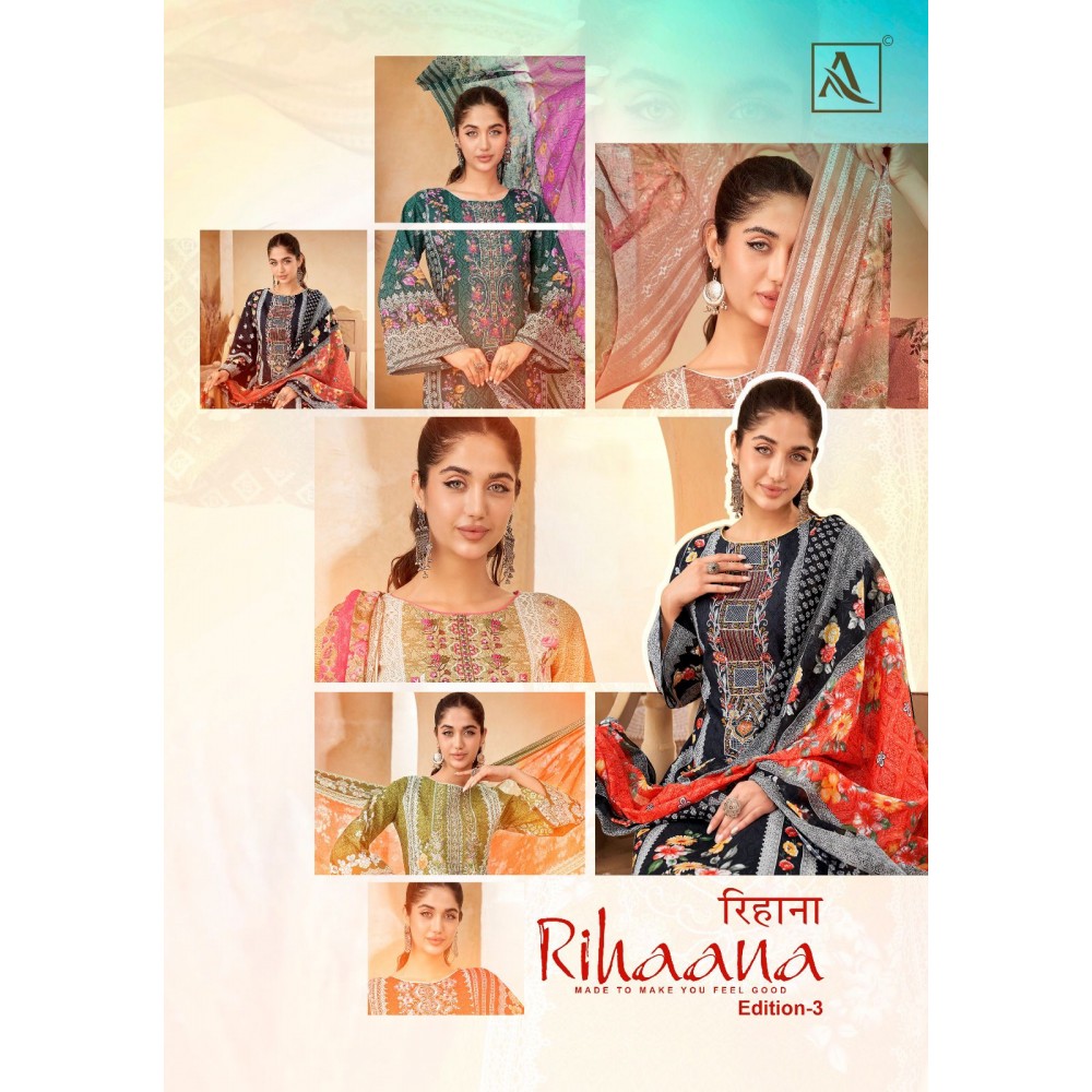 RIHAANA 3 R ALOK SUITS  (Cotton dupatta)