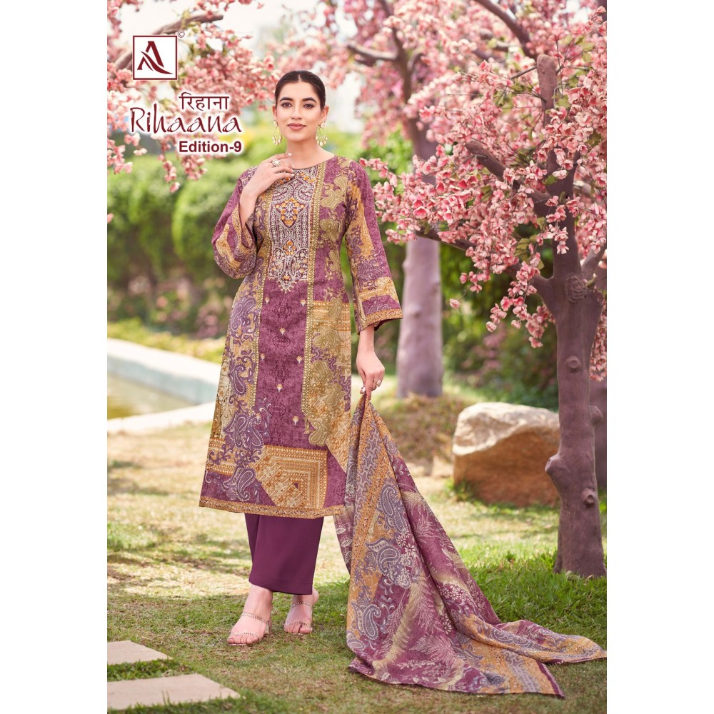 RIHAANA 9 ALOK SUITS  (Cotton dupatta)