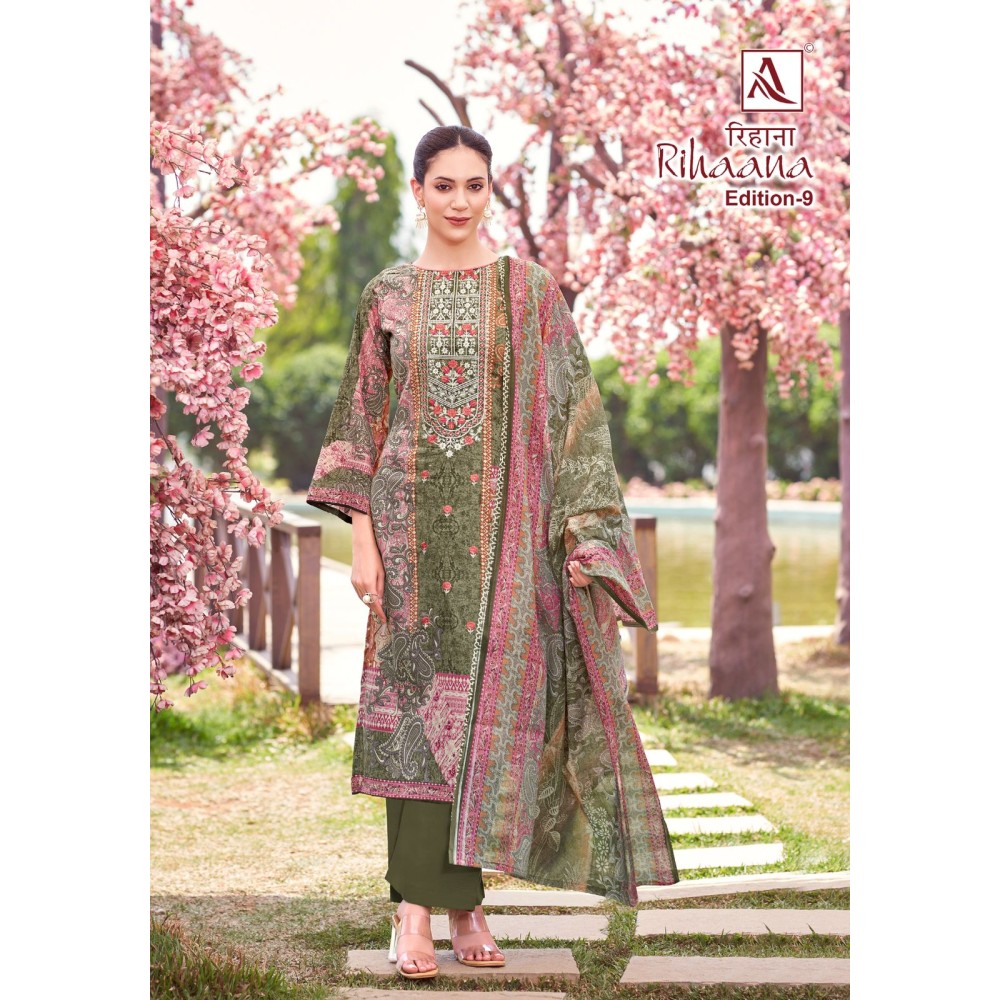 RIHAANA 9 ALOK SUITS  (Cotton dupatta)