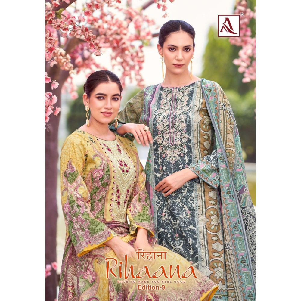 RIHAANA 9 ALOK SUITS  (Cotton dupatta)