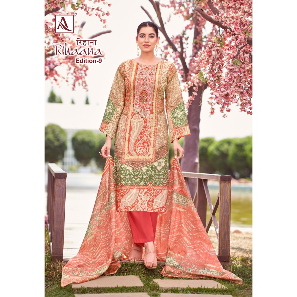 RIHAANA 9 ALOK SUITS  (Cotton dupatta)