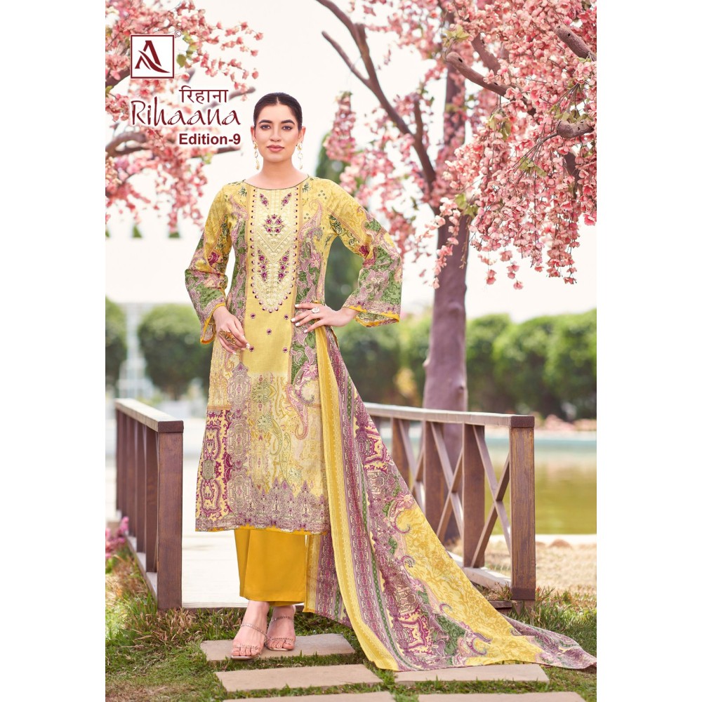 RIHAANA 9 ALOK SUITS  (Cotton dupatta)