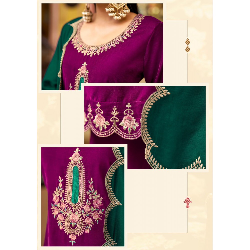 RITI RIWAAZ VELVET ALOK SUITS (Winter Collection)