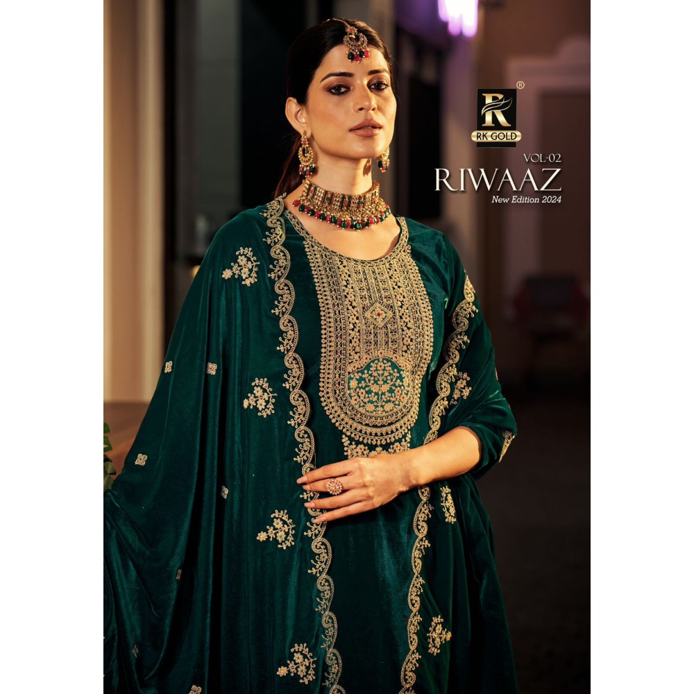 RIWAAZ 2 VELVET RK GOLD (Winter Collection)