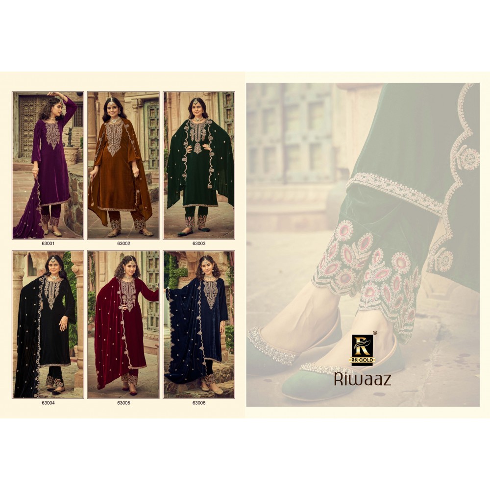 RIWAAZ VELVET RK GOLD (Winter Collection)