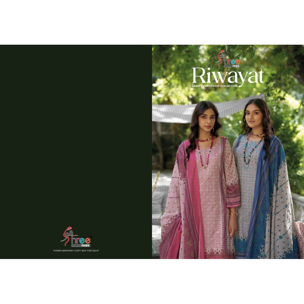 RIWAYAT LAWN EMB COLLECTION 2025 SHREE (cotton Dupatta)
