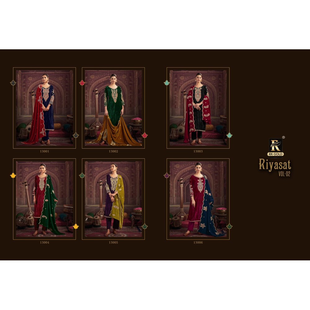 RIYASAT VOL 2 VELVET RK GOLD (Winter Collection)