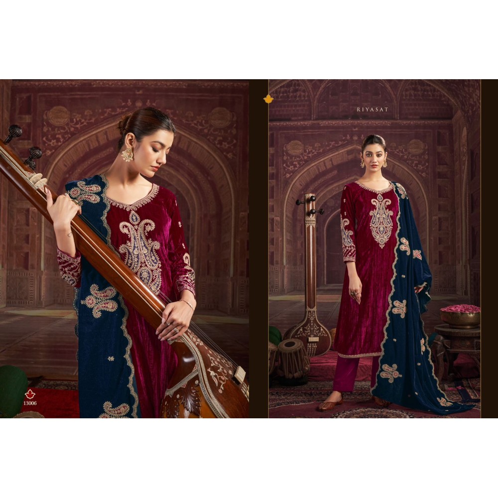 RIYASAT VOL 2 VELVET RK GOLD (Winter Collection)