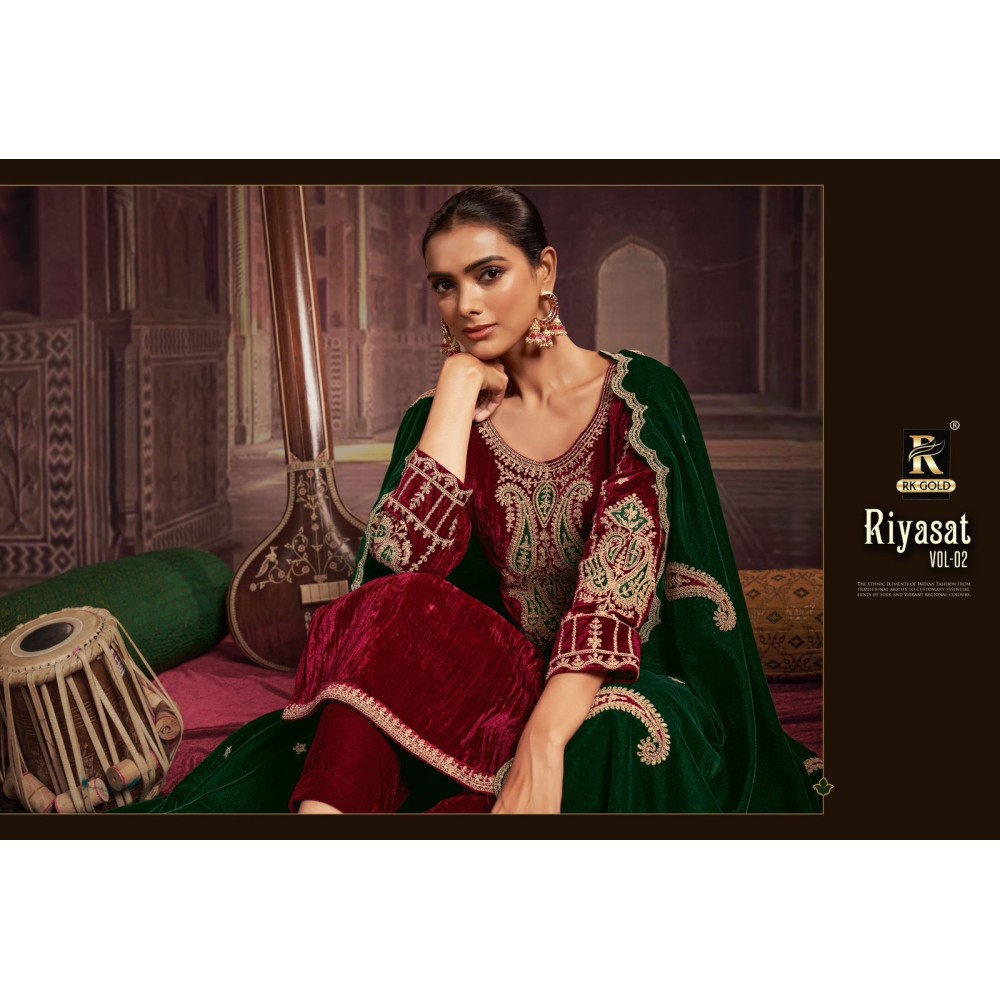 RIYASAT VOL 2 VELVET RK GOLD (Winter Collection)