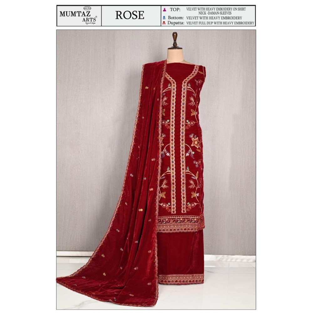 ROSE VELVET MUMTAZ ARTS (winter Collection)