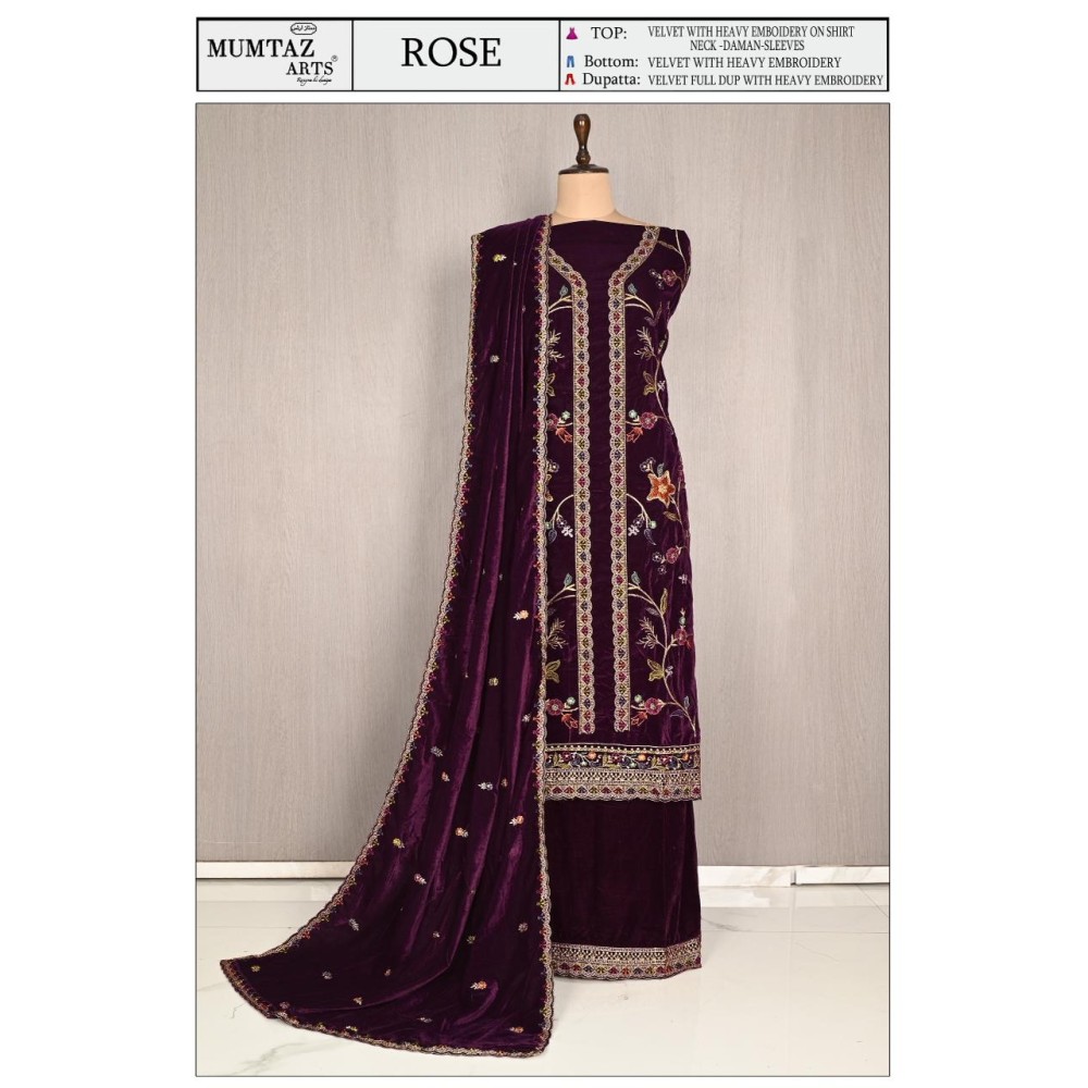 ROSE VELVET MUMTAZ ARTS (winter Collection)